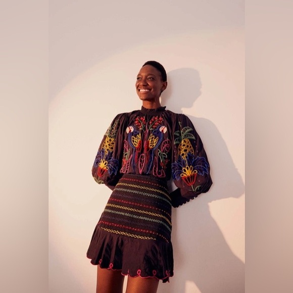 Farm Rio Tropical Embroidered Tapestry Dress - Picture 2 of 6